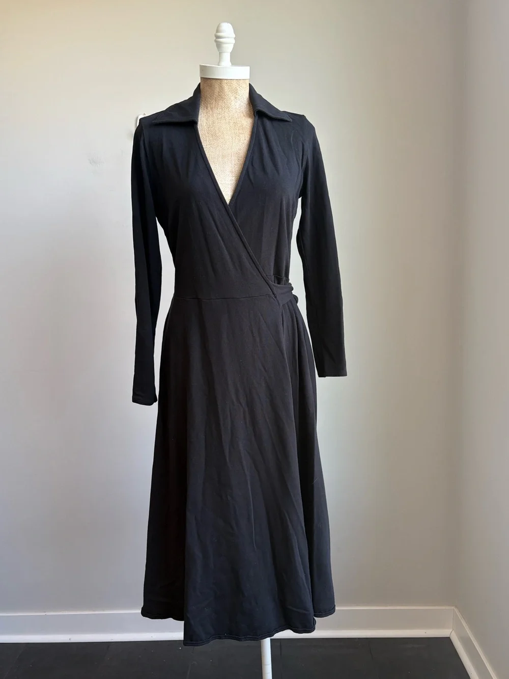 Uniqlo X Clare Waight Keller Wrap Long-Sleeve Dress Black SMALL